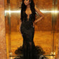 Sexy Black Mermaid Prom Dress Long Evening Party Dress      S6438