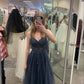 A line Sleeveless Tulle Lace Appliques Long Prom Dress       S6505