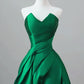 A-line Satin Lace-up Floor Length Party Dress, Satin Prom Dress      S6262