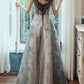 Prom Dress A Line Sleeveless Floor Length Jewel Neck Lace Appliqued Formal Occasion Dresses         S5966