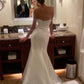 Mermaid Strapless Simple Wedding Dress Long Bridal Gown        S6181