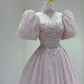 A Line Long Pink Tulle Evening Gown Princess Dress Prom Ball Gown       S6557