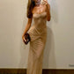 Sexy Mermaid Strapless Champagne Sequin Prom Dress Long Evening Dresses      S5883