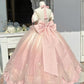 Gradient Color Quinceanera Dress Halter Bow Floor Length Ball Gown Birthday Party Dress      S6381