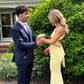 Yellow Floor Length Party Prom Dresses Long Evening Dress       S6594