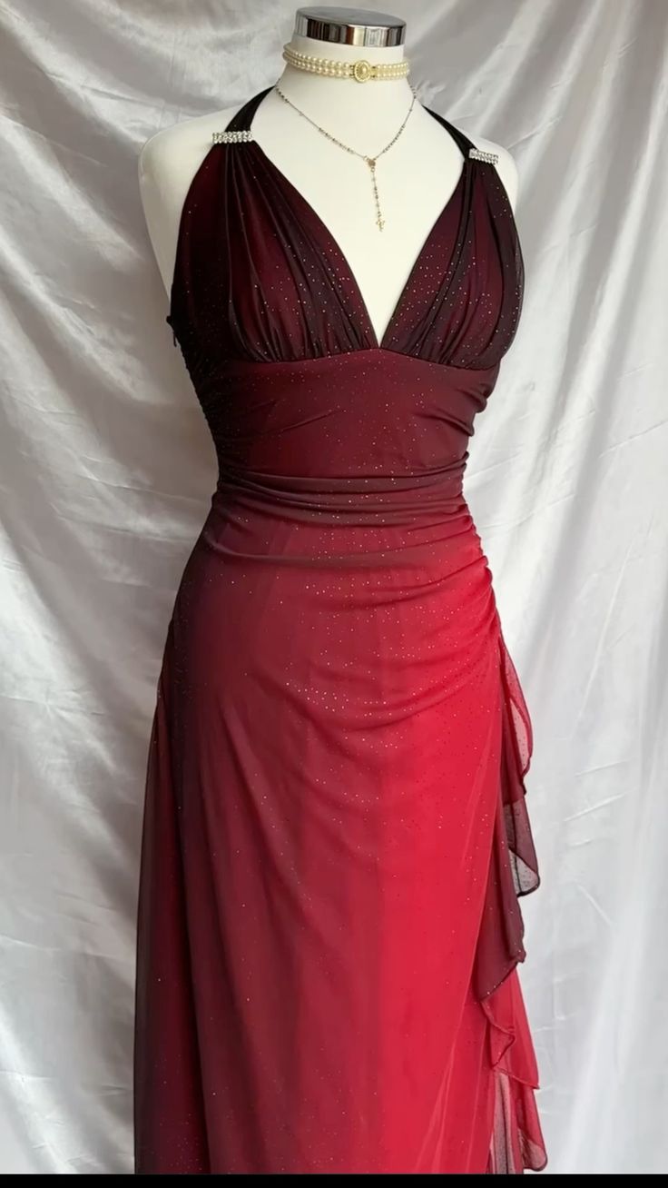 Beautiful Halter Birthday Party Dresses Red Prom Dresses Evening Dress          S6424