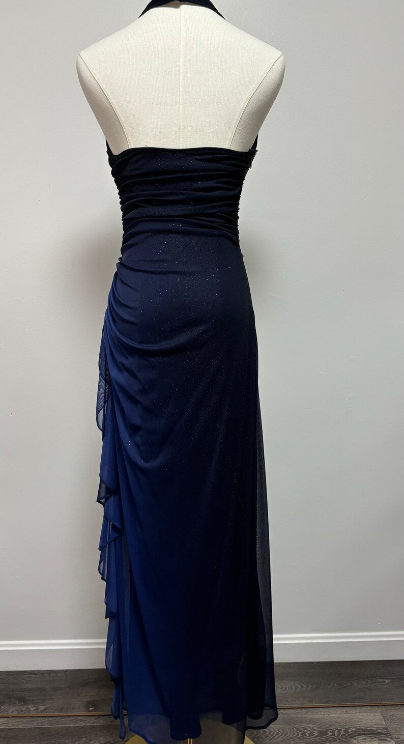 Navy Blue Ombre Chiffon Evening Gown Formal Dresses Prom Dresses         S6483