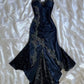 Sexy Navy Blue Mermaid Lace Prom Dress Party Dress        S6452