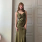 Elegant Sheath Olive Green Prom Dresses Long Formal Dress       S6338