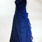 Halter Ombre Navy Blue Long Chiffon Prom Dress        S6477