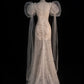 Square Neck Mermaid Long Princess Dress Evening Gown       S6559