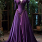 Unique A Line Purple Long Prom Dress, Long Evening Dress      S6447