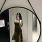 Elegant Strapless Ruffle Irregular Dress Women Sexy Midi Dresses       S6123