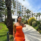 Sexy Ruffles Orange Evening Party Gown Prom Dress           S6215