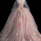 Pink Appliques Prom Dresses Ball Gown Long Formal Dresses     S6384