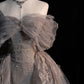 Tulle Lace Long Prom Dress, Evening Formal Dress A-line Birthday Party Dress      S6349