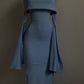 Modest Sheath Strapless Blue Long Sleeves Prom Dress Evening Dresses        S6271