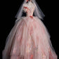 Pink Appliques Prom Dresses Ball Gown Long Formal Dresses     S6384