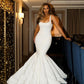 Elegant Square Neck Wedding Dress Women Sleeveless Satin Mermaid Bridal Gowns Floor Length Wedding Party Dress     S6578