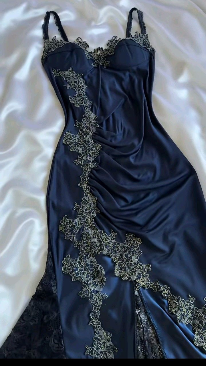 Sexy Navy Blue Mermaid Lace Prom Dress Party Dress        S6452