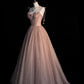 Elegant A Line Pink Tulle Long Prom Dress, Evening Dress       S6511