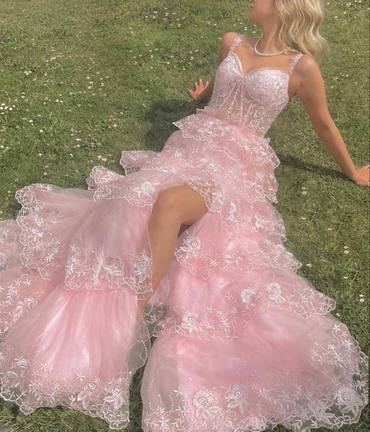 Gorgeous Pink Long Prom Dresses Evening Dress          S6421