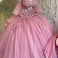 Pink Quinceanera Dresses Off Shoulder Long Sweet 15 Princess Dress Girl Prom 16 Ball Gown       S6432