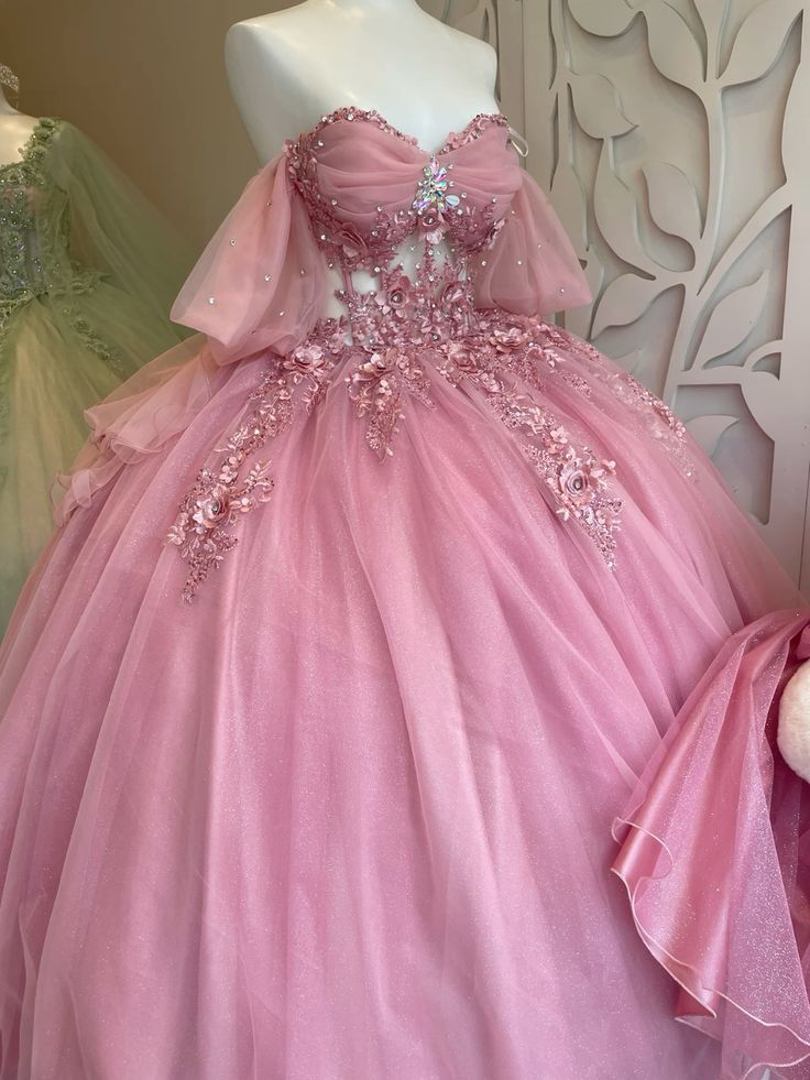 Pink Quinceanera Dresses Off Shoulder Long Sweet 15 Princess Dress Girl Prom 16 Ball Gown       S6432