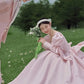 Ball Gown Wedding Dresses Elegant Court Bridal Gown Bow Lace Up Back Long Puffy Sleeves Vintage Bride Dress         S6489