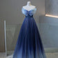 A-line Strapless Elegant Long Prom Dresses Ombre Evening Formal Dress     S6370