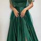 Beautiful A line Green Long Satin Prom Dress      S6263
