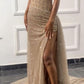 Shiny Long Prom Dress With Split,Charming Evening Gown          S6173