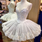 White ballet dress,short ball gown     S6572