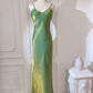 Green long prom dress birthday party dress    S5935