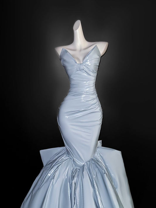 Blue Mermaid Long Princess Dress Evening Gown       S6556