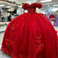Red Quinceanera Dresses Beaded Off the Shoulder Sweet 15 16 Prom Party Ball Gown       S5922