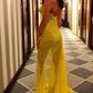 Elegant Yellow Shinny Long Prom Dress,Evening Dress      S6526