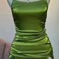 Spaghetti Straps Green Mini Homecoming Dresses        S6277