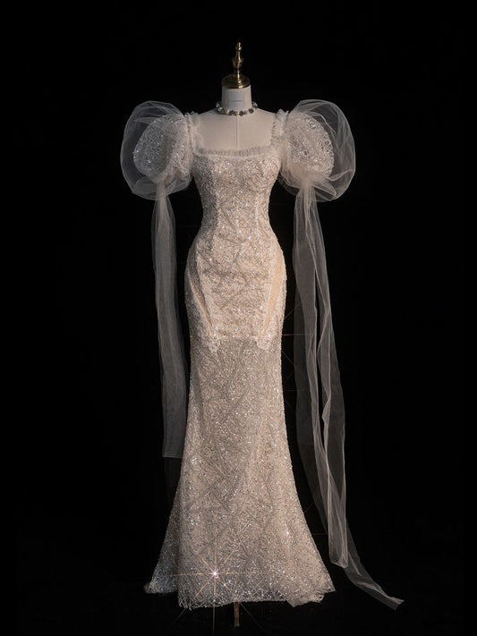 Square Neck Mermaid Long Princess Dress Evening Gown       S6559