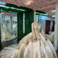 Luxury Lace Wedding Dress,Elegant Bridal Gown, Beaded Applique Long Dress    S6087