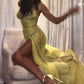 Elegant Yellow Shinny Long Prom Dress,Evening Dress      S6526