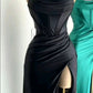 Mermaid Satin Long Prom Dress With Side Slit Long Evening Dress       S6514