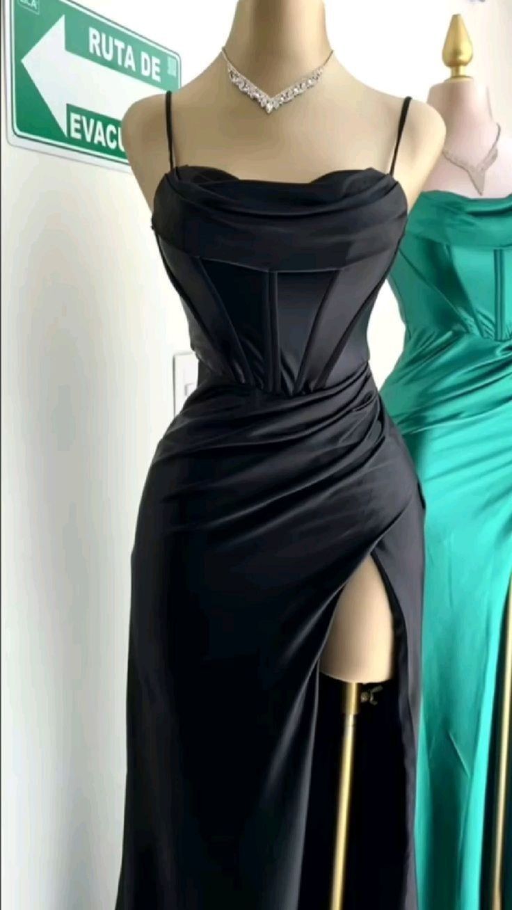 Mermaid Satin Long Prom Dress With Side Slit Long Evening Dress       S6514