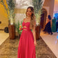 Sexy A-line Waist Cut out Evening Dress, Wedding Guest Dress        S6312
