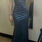 Vintage Mermaid Birthday Party Dresses Navy Blue Long Prom Dresses      S6522