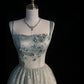 Elegant A Line Square Satin Applique Tulle Long Prom Dress, Evening Dress       S6510