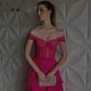 Sexy A line Long Hot Pink Tulle Prom Dress Party Dress       S6296