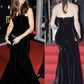 Velvet Evening Dress Black Mermaid Sweetheart Floor Length Gowns    S6606