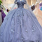 Long Sleeves 3D Flowers Quinceanera Dresses Appliqued evening dress         S5989