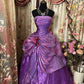 A Line Long Strapless Purple Princess Dress Prom Ball Gown       S6554